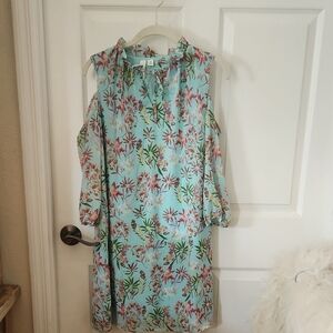 Cold Shoulder Aqua Dress Size Medium